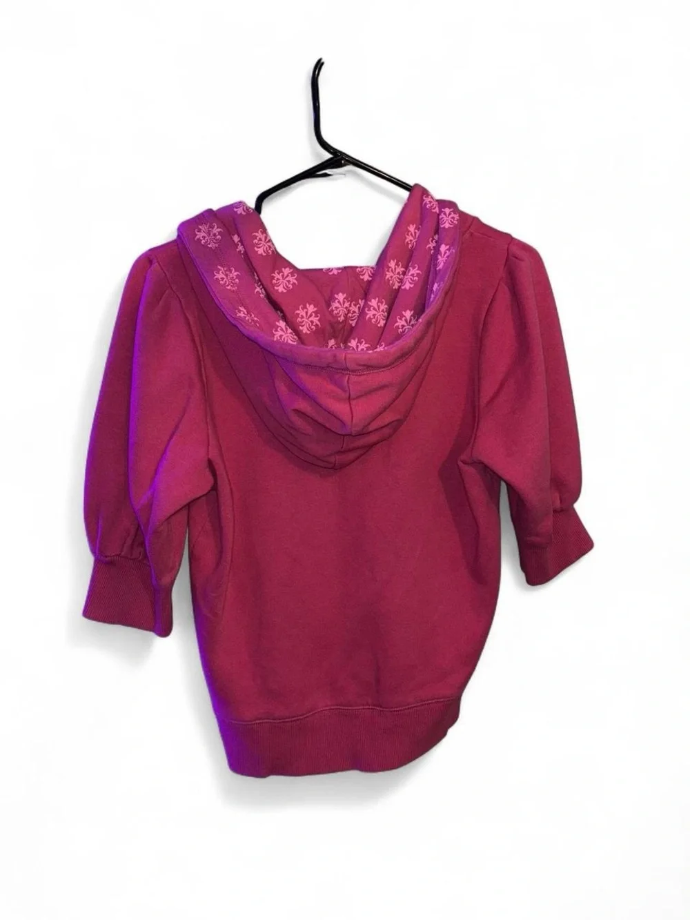 Express Girls' Magenta Floral Zip Hoodie